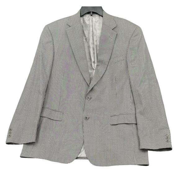 Hart Schaffner Marx Suit Jacket Men 42L Black Gray Micro